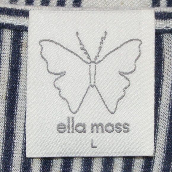 ELLA MOSS Top, L, Sleeveless, Stripes, Keyhole with ties, Rayon-linen blend - Picture 8 of 10
